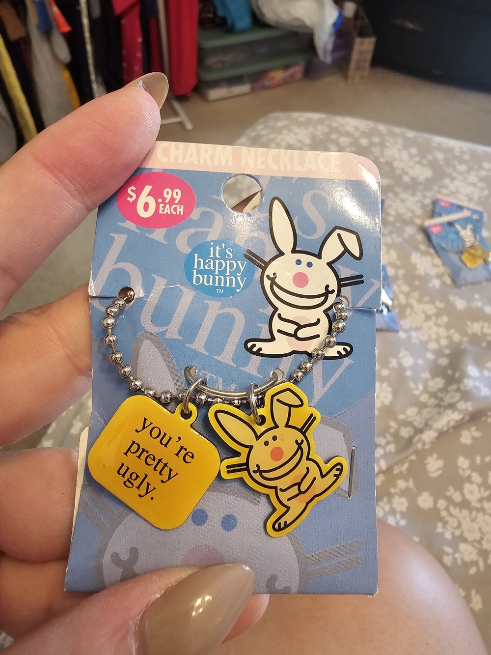Vintage 2006 Happy Bunny Necklace
